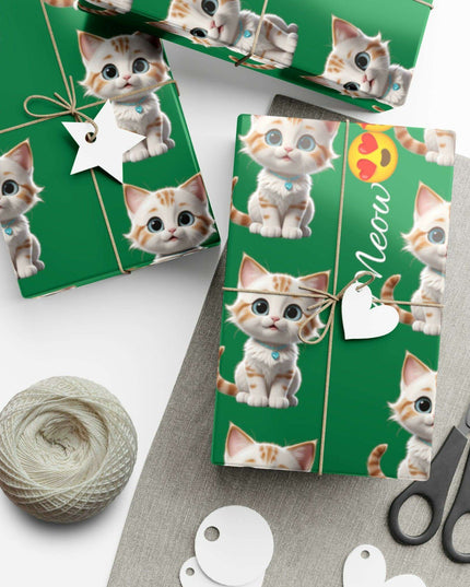 Eco-Friendly Cat Lover's Gift Wrap in Elegant Matte & Satin Finishes