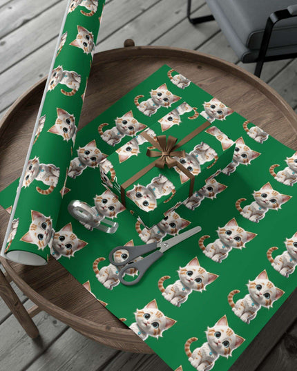 Eco-Friendly Cat Lover's Gift Wrap in Elegant Matte & Satin Finishes