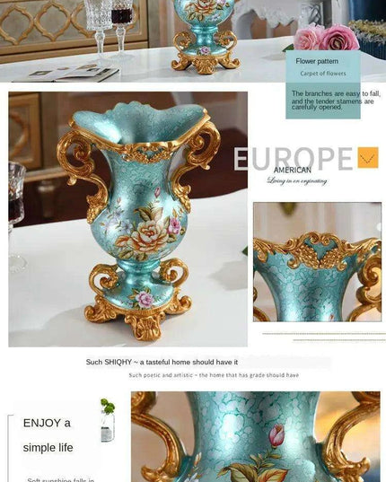 Luxury European Resin Accent Vase: A Touch of Elegance for Home Decor