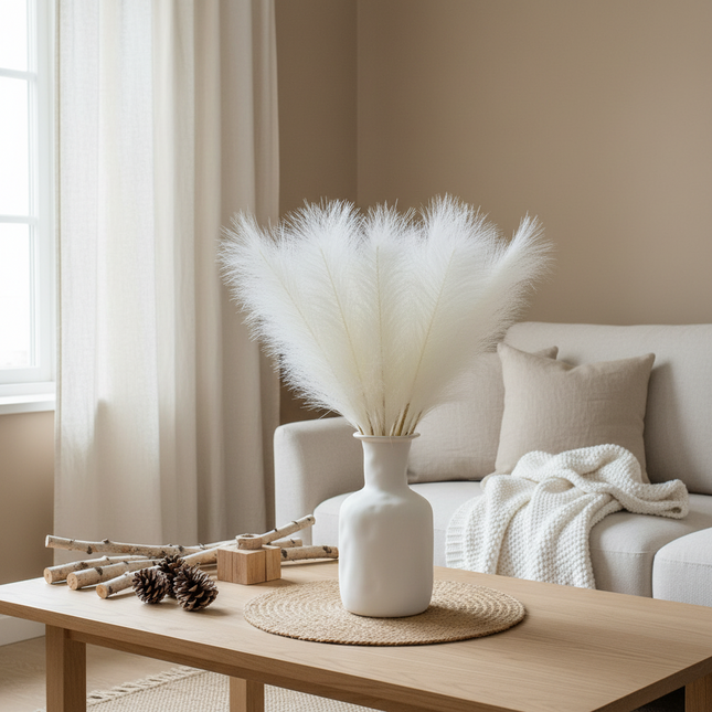 Peekaboo Studio 50cm Double Fork Pampas Artificial Flower - Realistic