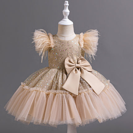 Peekaboo Studio Flower Children's Wedding Dress with Tulle Skirt, Summ