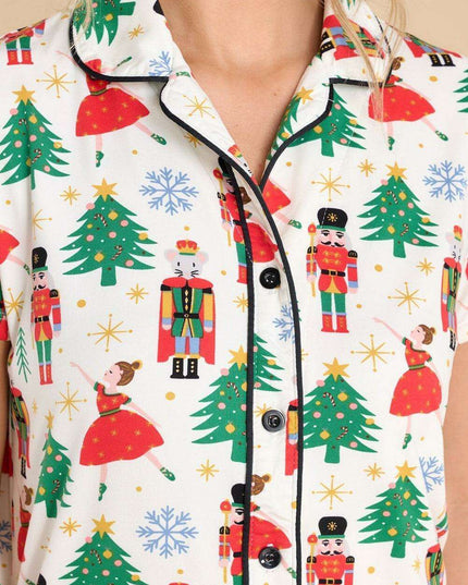 Joyful Holiday Button-Up Sleepwear Set
