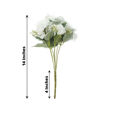 AliKopy 3 Pack 14" White Silk Carnation Bouquets - Realistic Faux Flow