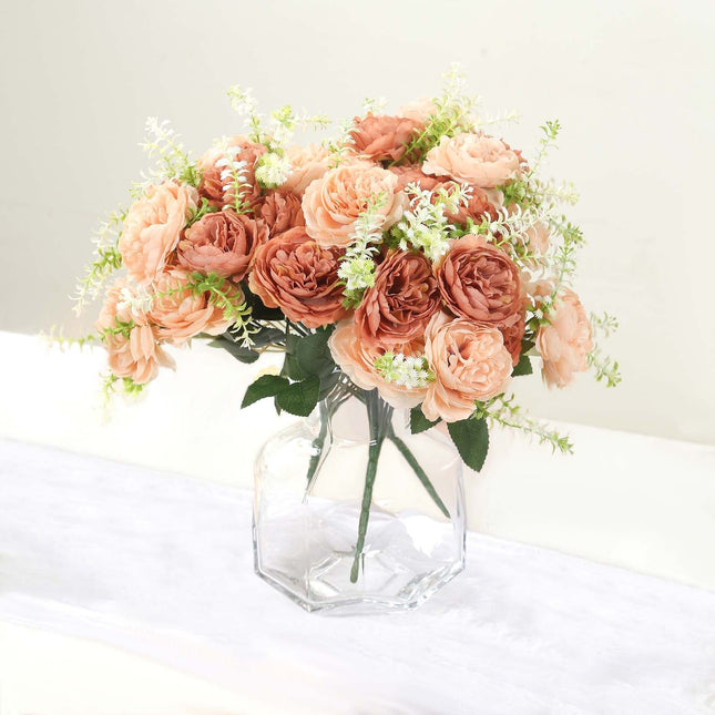 AliKopy 2-Pack 14" Silk Peony Bouquet – Lifelike Floral Arrangement