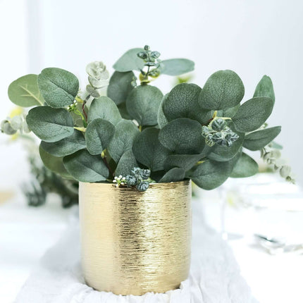 AliKopy 14 Stems Real Touch Eucalyptus Bouquet, 12" Faux Floral Arrang