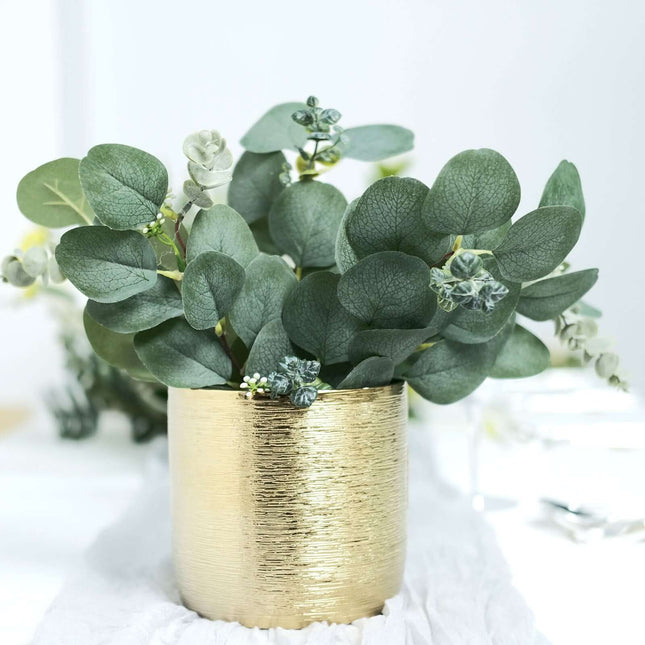AliKopy 14 Stems Real Touch Eucalyptus Bouquet, 12" Faux Floral Arrang