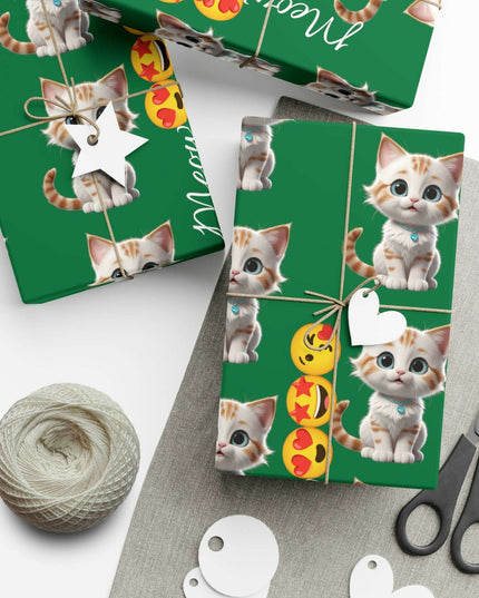 Eco-Friendly Cat Lover's Gift Wrap in Elegant Matte & Satin Finishes