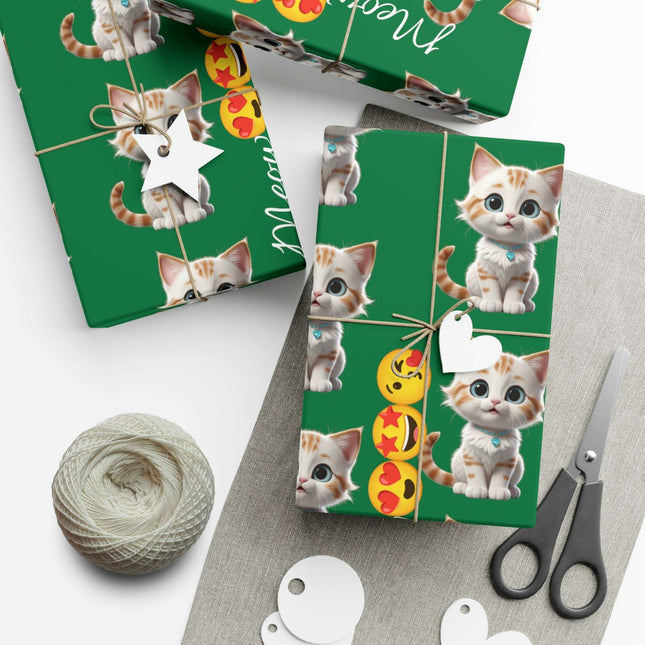 Eco-Friendly Cat Lover's Gift Wrap in Elegant Matte & Satin Finishes