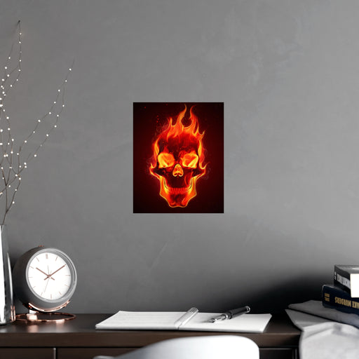 Matte Fire Skull Posters - High-Quality Art Prints for Stylish Home Decor
