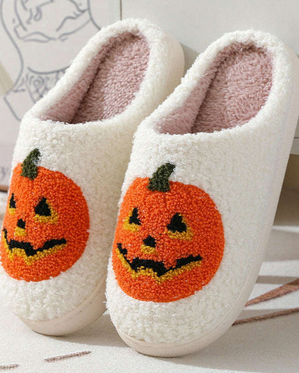 Cozy Pumpkin Cartoon Slippers for Couples