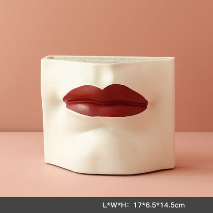Five Sense Flower Resin Vase for Home Decor Centerpiece