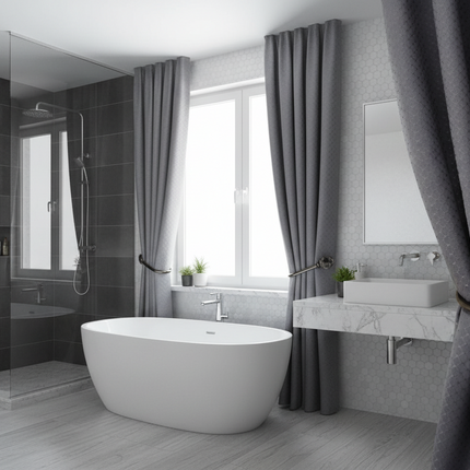 Bathroom jacquard shower curtain