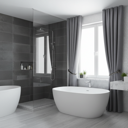 Bathroom jacquard shower curtain