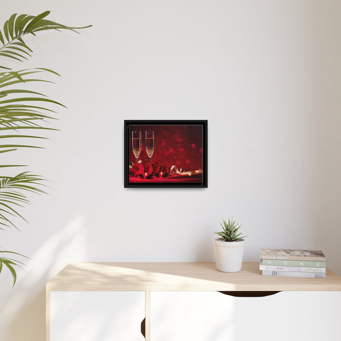 Elite Black Pinewood Framed Matte Canvas Set with Sawtooth Hanging Hardware