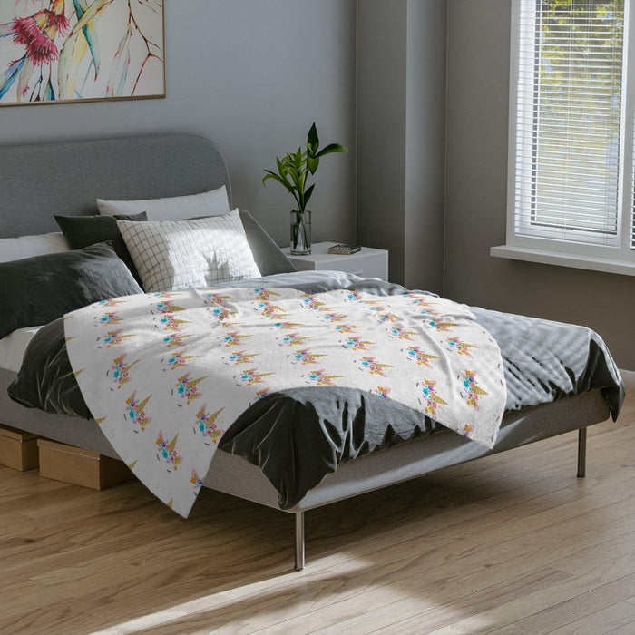 Luxurious Stitched Minky Fleece Blanket for Cozy Elegance