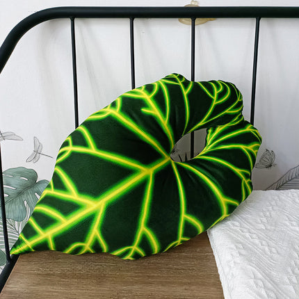 Peekaboo Studio Tropical Plant Leaves Pillow - Soft Fabric & Vibrant D