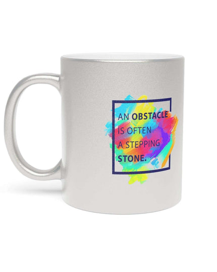 Chic Metallic Ceramic Coffee Mug - Elegant Silver & Gold Design for Stylish Sipping