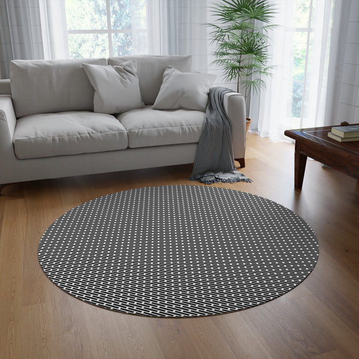 Elegant 60" Round Chenille Rug - Luxury Geometric Round Rug by Maison d'Elite