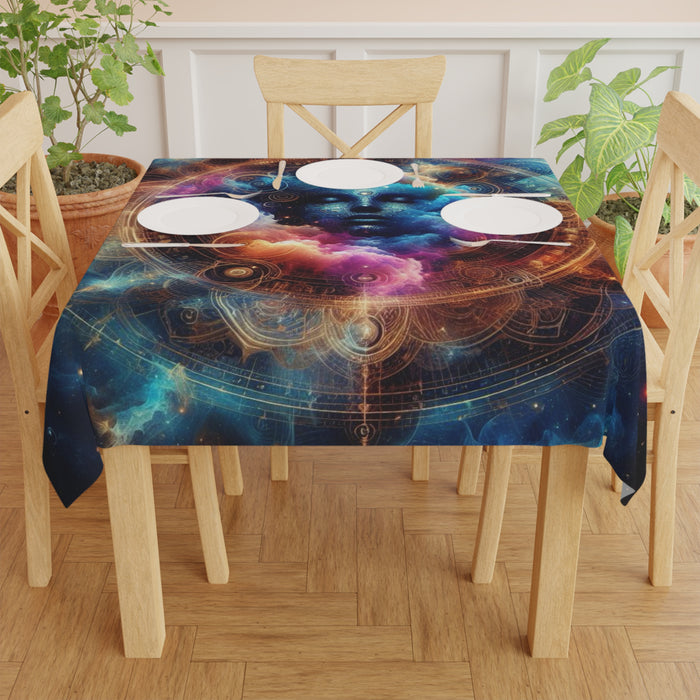 Enigmatic Rainbow Square Tablecloth | Intriguing Polyester Textile