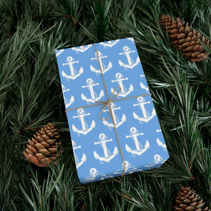 Nautical Elegance: Premium Anchor Gift Wrapping Paper Collection