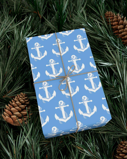 Nautical Elegance: Premium Anchor Gift Wrapping Paper Collection