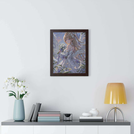 Chic Eco-Friendly Anime Girl Vertical Art Print for Sustainable Home Decor