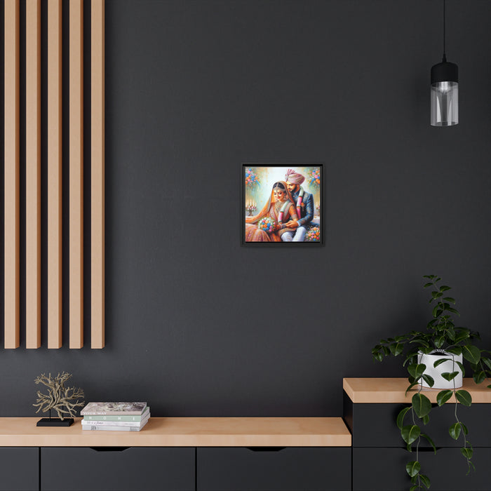 Elegance Collection: Premium Matte Canvas Print Set in Sleek Black Pinewood Frame