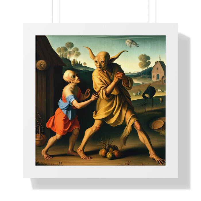 Extraterrestrial and Goblin's Farm Dance | Renaissance Framed Print Poster