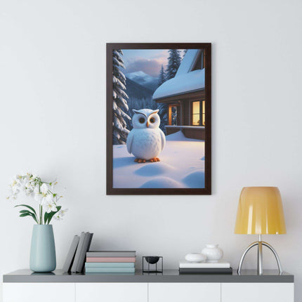Charming Sustainable Owl Framed Art Print - Maison d'Elite Vertical Poster