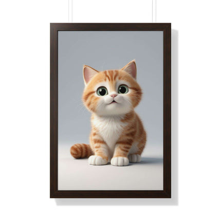Sustainable Chic Cat Art Framed Print for Eco-Friendly Home Decor