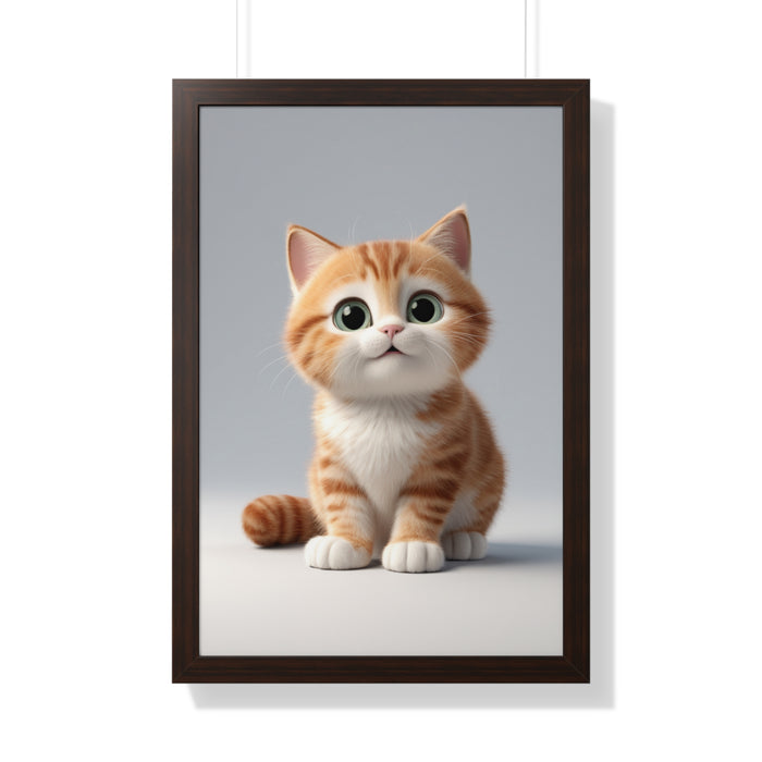 Sustainable Cat Art Print with Eco-Friendly Frame for Stylish Home Decor