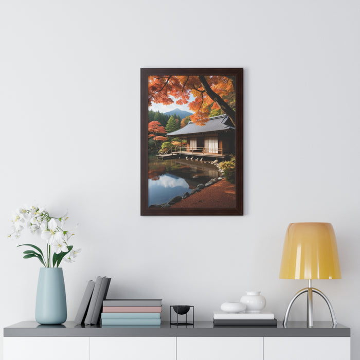 Japanese Garden Eco-Friendly Framed Vertical Poster - Sustainable Decor for Stylish Homes