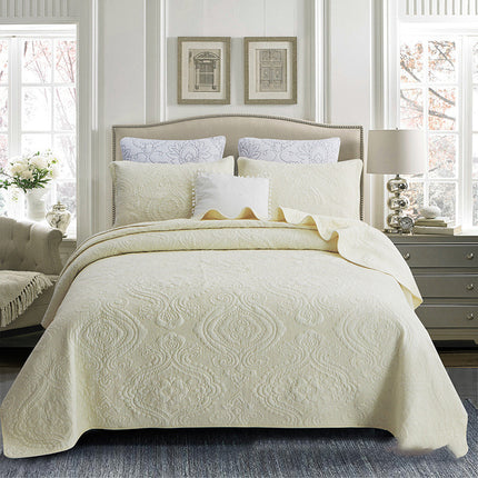 Peekaboo Studio Three-Piece Bed Set with Soft Fabric and Modern Design