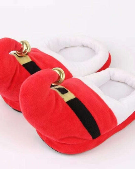 Cozy Cartoon Santa and Elk Home Slippers
