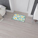 Chamomile Custom Floor Mat with Executive Black Trim and Vibrant Geometric Design