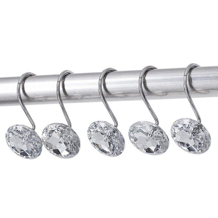 Rhinestone Shower Curtain Hooks – Acrylic, Set of 12