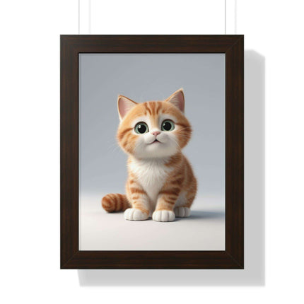 Sustainable Chic Cat Art Framed Print for Eco-Friendly Home Decor