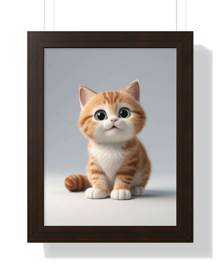 Sustainable Chic Cat Art Framed Print for Eco-Friendly Home Decor