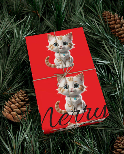 Eco-Chic Cat Themed Customizable Holiday Gift Wrap Collection