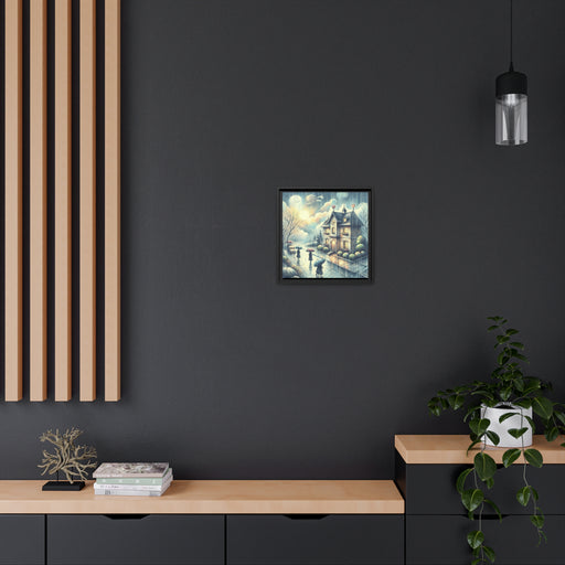 Sophisticated Noir Pinewood Wall Art with Eco-Friendly Canvas
