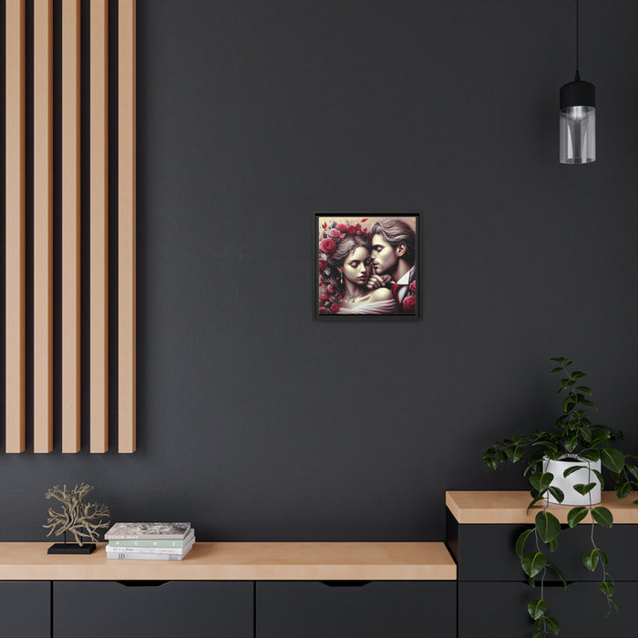 Whispering Elegance - Sustainable Matte Canvas Art with Black Pinewood Frame