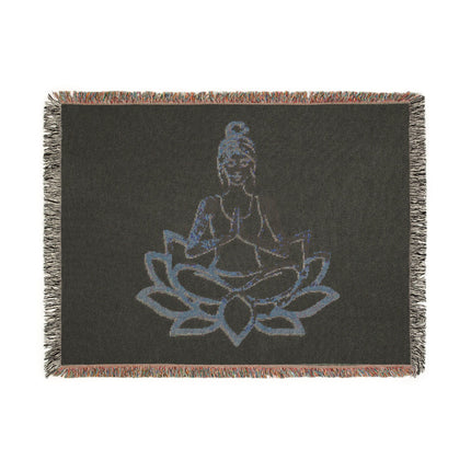 Printify Meditation Buddha Woven Blanket - Cozy Yoga Throw, Lotus Desi