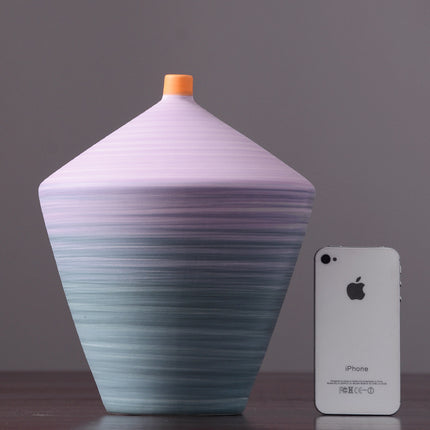 Modern Minimalist Ceramic Vase Handmade Abstract Painted Pottery Decoration