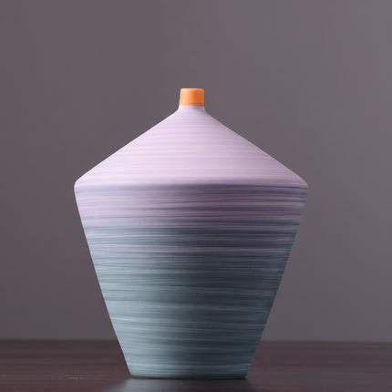 Modern Minimalist Ceramic Vase Handmade Abstract Painted Pottery Decoration