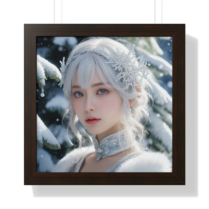 Enchanting Snow White's Winter Gaming Wonderland Vertical Framed Poster - Elite House Home Decor