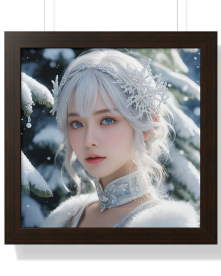 Enchanting Snow White's Winter Gaming Wonderland Vertical Framed Poster - Elite House Home Decor