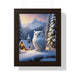Whimsical Winter Owl Sustainable Framed Art Print
