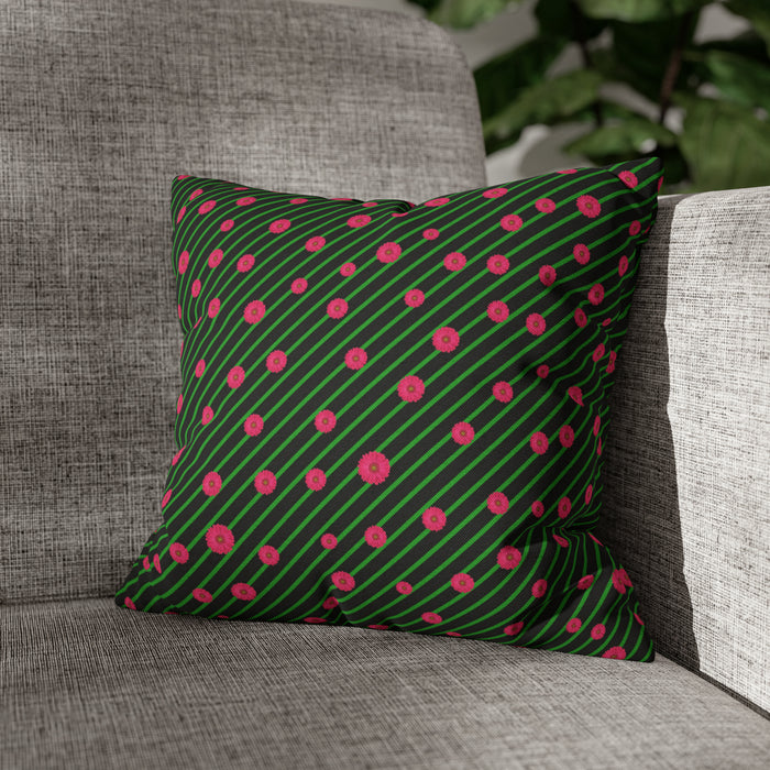 Pink Daisy Christmas Decorative Pillow Cover