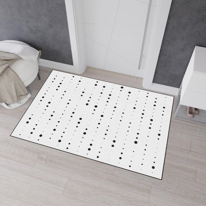 Black and White Polka Dot Accent Rug with Non-Slip Backing