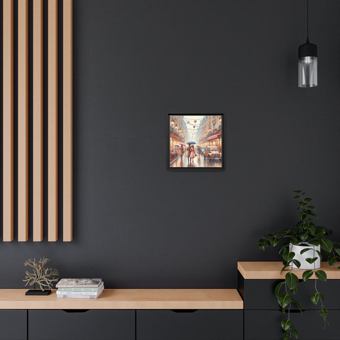 Sustainable Chic: Matte Black Pinewood Framed Canvas Art - Timeless Beauty